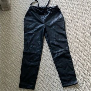 Leather joggers 0P Ann Taylor